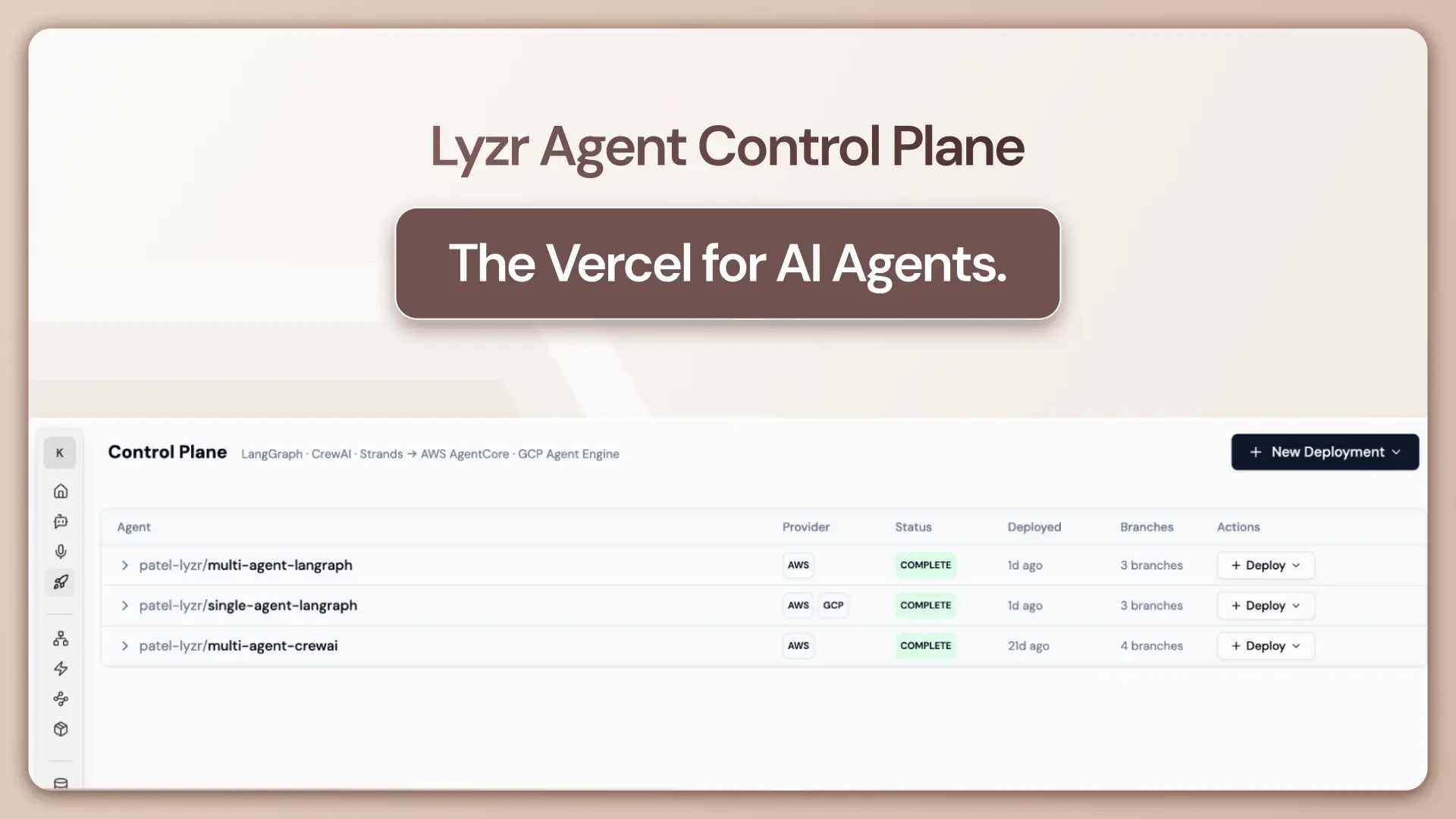 Lyzr Agent Control Plane: The Vercel for AI Agents